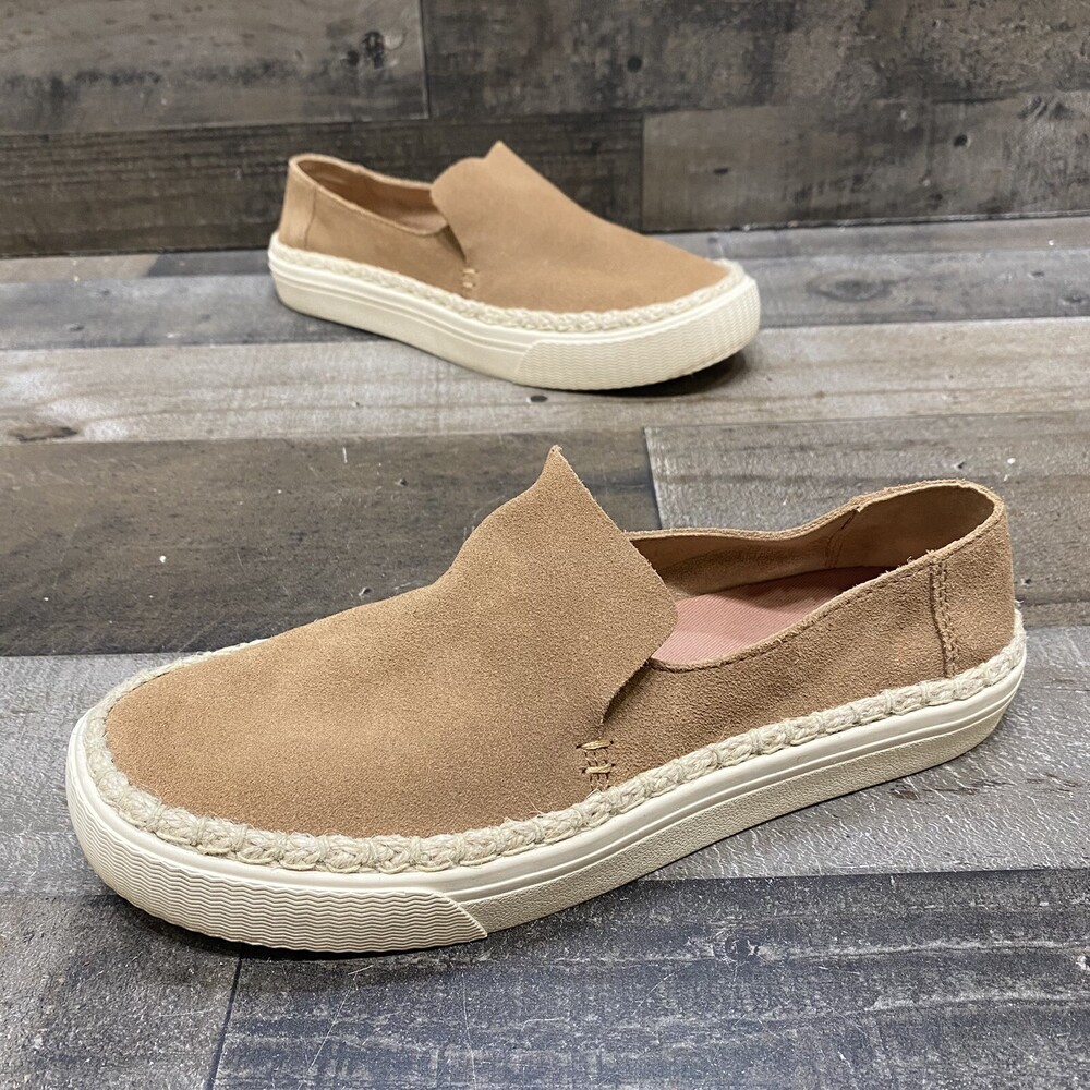 Toms Brown Suede Slip On Comfort Shoes Size 7.5 GREAT!